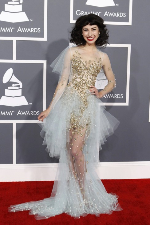 New Zealand singer-songwriter Kimbra arrives at the 55th annual Grammy Awards in Los Angeles