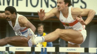 Interview mit Jürgen Hingsen: Ewiges Duell, immer der gleiche Gewinner: Jürgen Hingsen (r.) jagte auch bei der WM 1983 vergeblich hinter Daley Thompson her.