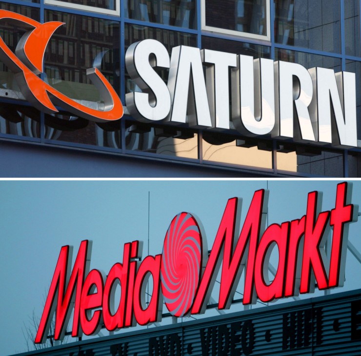Logos der Elektronikmärkte Media-Markt und Saturn