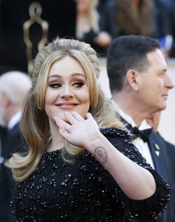 Singer Adele arrives at the 85th Academy Awards in Hollywood