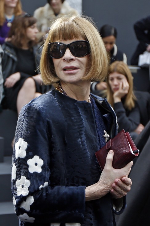 Editor of US Vogue, Anna Wintour, attends German designer Karl Lagerfeld's Fall-Winter 2013/2014 women's ready-to-wear fashion show for French fashion house Chanel during Paris fashion week