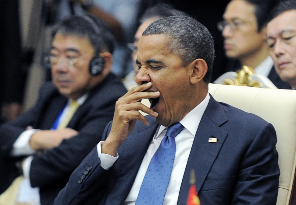 Barack Obama gähnen müde