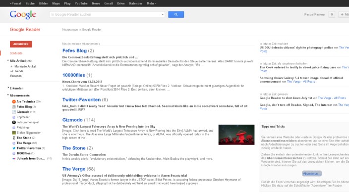 Google Reader RSS