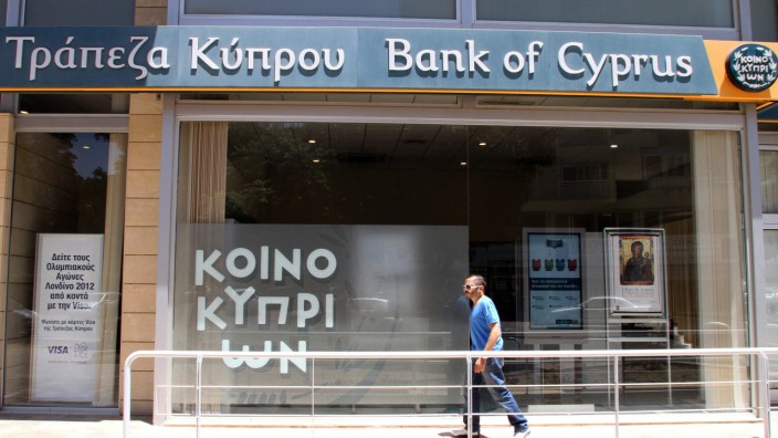Bank of Cyprus in Nikosia, Zypern, Finanzkrise, Euro