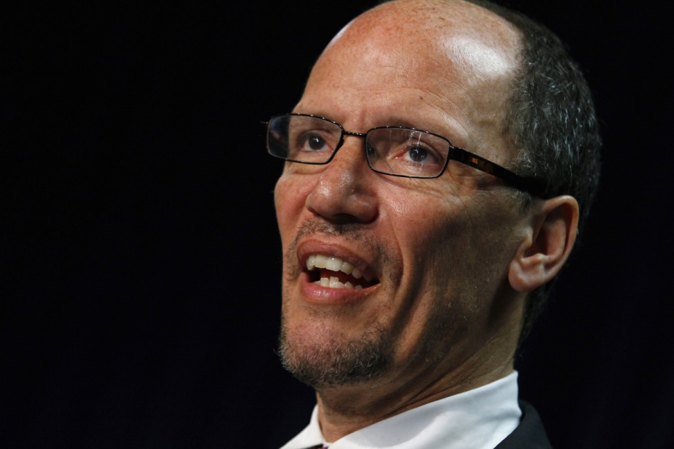 File photo of Assistant Attorney General Thomas Perez during a news conference in Phoenix