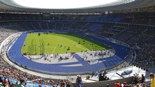 Leichtathletik-WM in Berlin: Ein volles Stadion sieht anders aus: Das Berliner Olympiastadion bei einer Morgenveranstaltung.