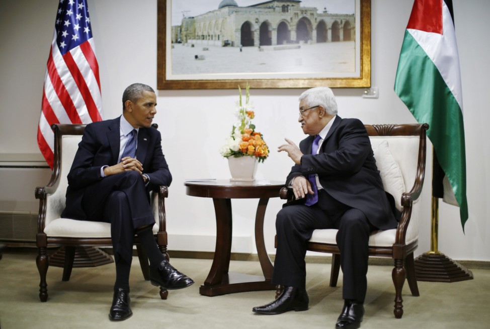 U.S. President Obama participates in a bilateral meeting with Palestinian President Abbas in Ramallah