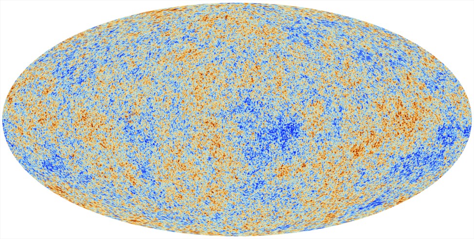 Kosmischer Mikrowellenhintergrund, aufgenommen vom Planck Satelliten.
