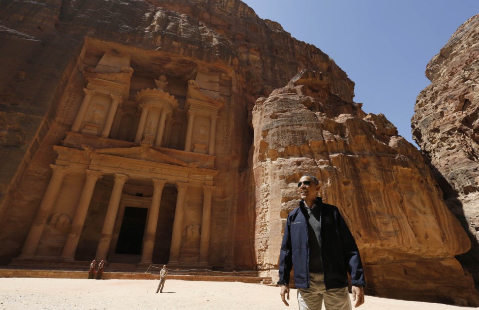 U.S. President Obama takes a walking tour of Petra