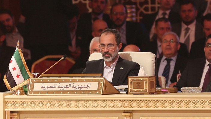 Gipfeltreffen der Arabischen Liga: Muas al-Chatib zeigt sich bei seinem ersten Auftritt vor der Arabischen Liga mutig.