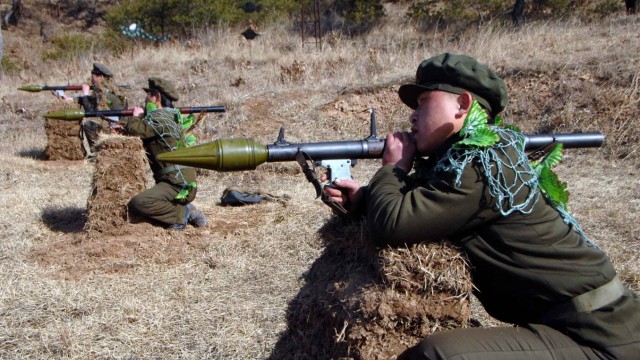 N. Korean army conducts drill