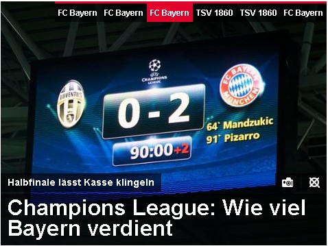 Pressestimmen Juve Bayern 11.04.2013 TZ