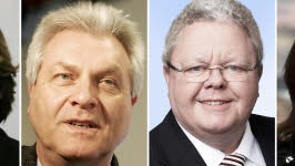 Entlassene SPD-Minister Ute Erdsiek-Rave, Lothar Hay, Uwe Döring und Gitta Trauernicht, ddp