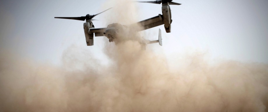 Signal an Iran: Zum ersten Mal exportiert die USA Flugzeuge dieses Typs: eine V-22-Osprey-Maschine, hier beim Start in Afghanistan.