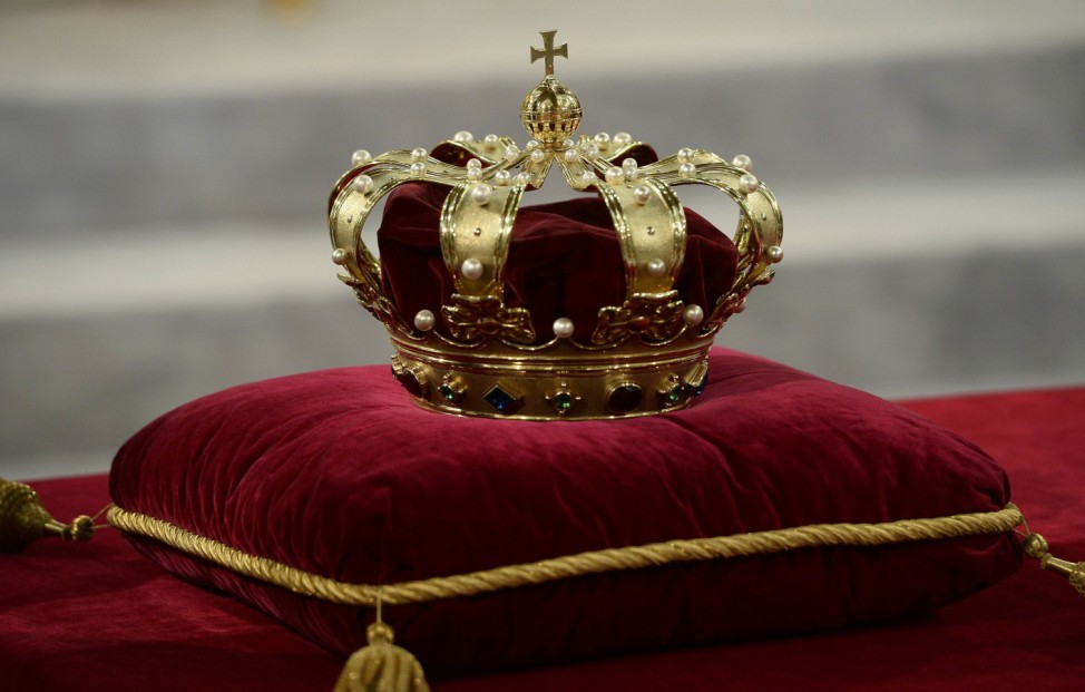 Crown is seen at the credence-table prior to the inauguration of Dutch King Willem-Alexander at Nieuwe Kerk church in Amsterdam