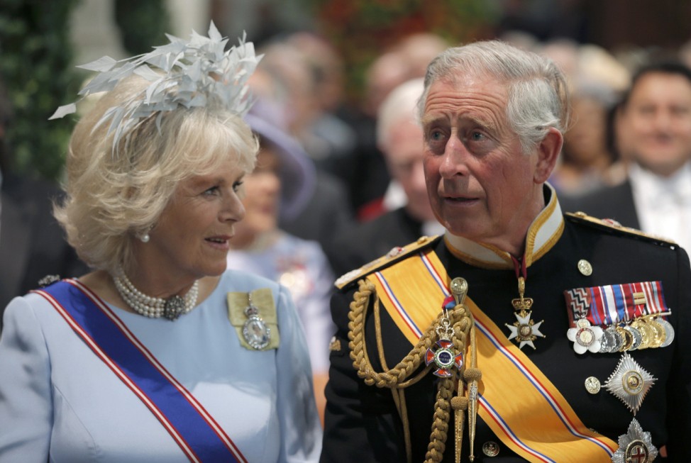 Britain's Prince Charles and his wife Camilla, Duchess of Cornwall, attend a religious ceremony at the Nieuwe Kerk church in Amsterdam