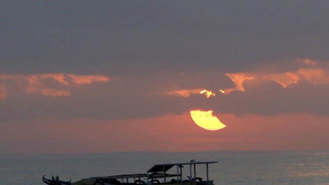 Partial solar eclipse in Bali
