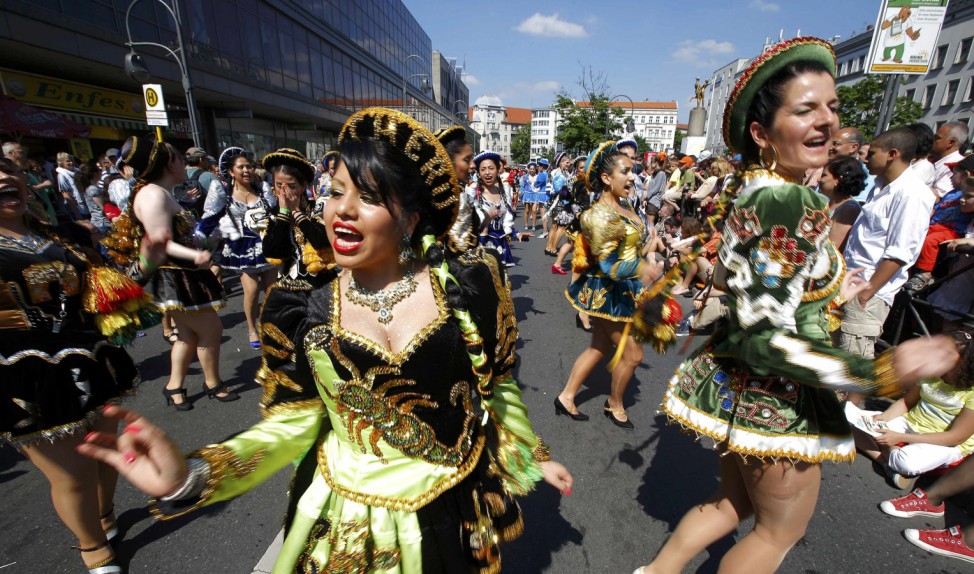 Revellers perform during the Karneval der Kulturen (Carnival of Cultures) a street parade of Berlin's ethnic minorities