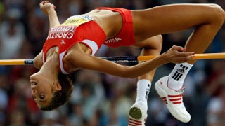 Leichtathletik-WM in Berlin: Blanka Vlasic springt über 2,04 Meter.