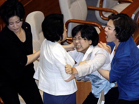 Südkorea, Parlament, Prügelei
