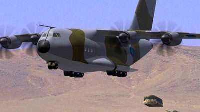 Milliardenrisiko A400M: Computer des Airbus-MilitärtransportersA400Mbeim Abwurf von Hilfsgütern in der Wüste. Ursprünglich sollte Deutschland bereits 2010 das erste Flugzeug erhalten.