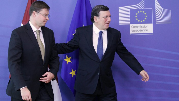 Valdis Dombrovskis und Jose Manuel Barroso im März 2013