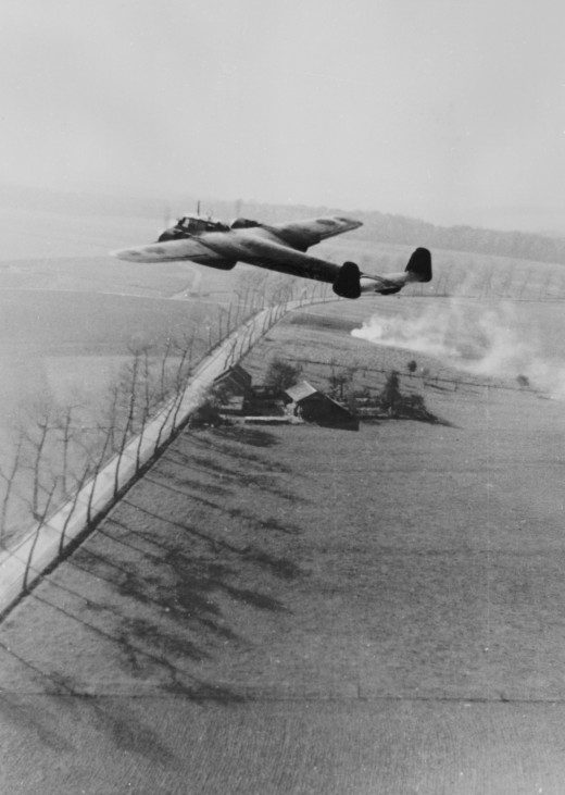 Royal Air Force Museum handout photo shows a German Luftwaffe Dornier 17 bomber flying over the English countryside