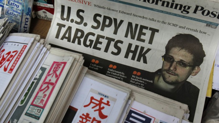 Edward Snowden auf dem Titelblatt der China Morning Post