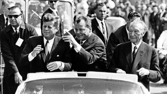 John F. Kennedy, Willy Brandt, Konrad Adenauer, 1963