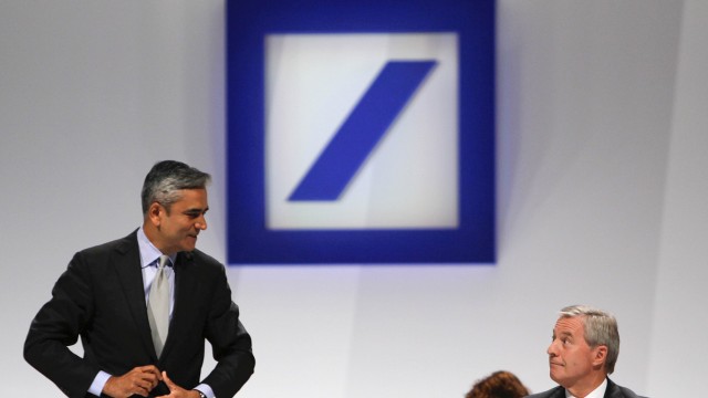 Jain and Fitschen, Co-chief Executives of Deutsche Bank attend a shareholders meeting in Frankfurt