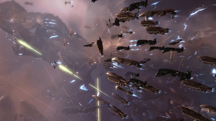 Eine Weltraumflotte im Online-Spiel Eve