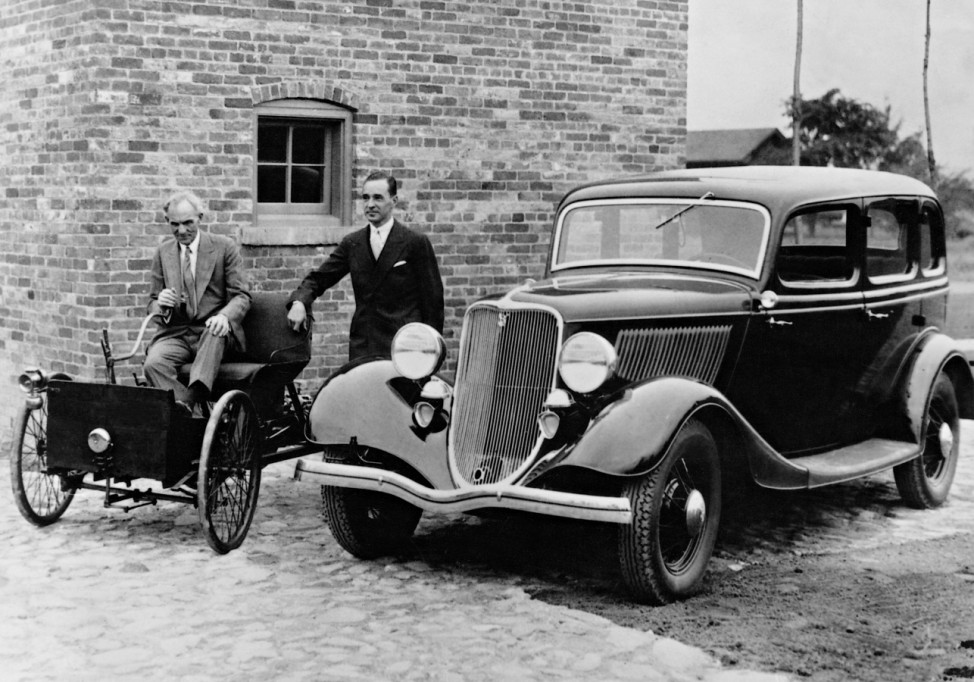Henry Ford mit seinem Sohn Edsel, 1933