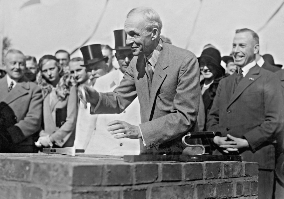 Henry Ford bei der Grundsteinlegung zu den Ford-Werken in Köln, 1930