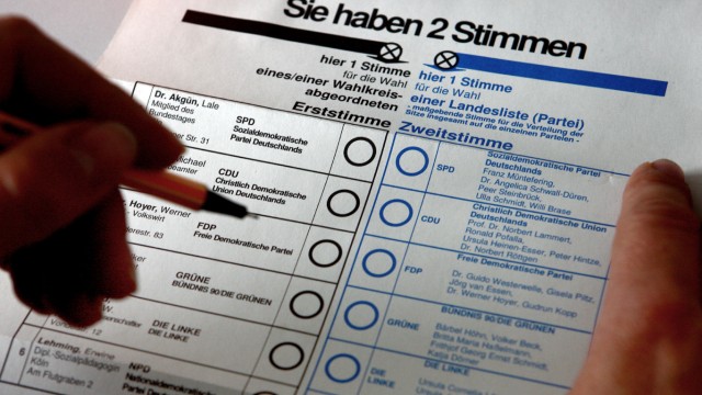 Stimmzettel Bundestagswahl