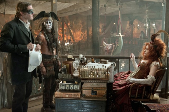 Film "Lone Ranger" mit Johnny Depp, Armie Hammer und Helena Bonham Carter im Kino