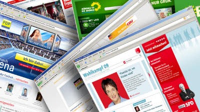 Wahlkampf 2009: Online von omnipräsent bis schwer zu finden: Die Parteien im Internet.