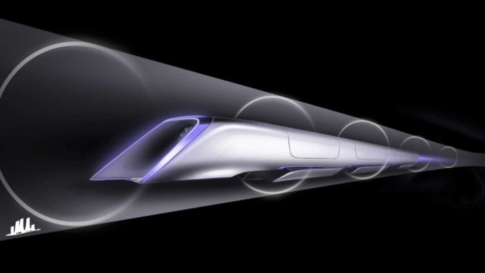 Sketch of proposed 'Hyperloop' transport system proposed by billionaire Elon Musk
