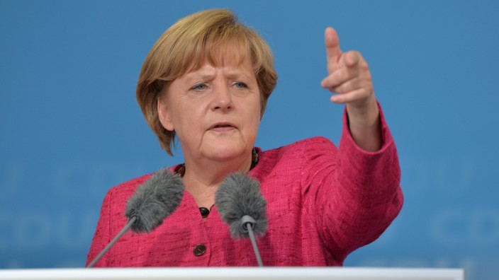 Wahlkampfauftritt von Angela Merkel in Ludwigshafen