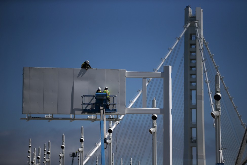 Construction Continues On Bay Bridge Ahead Of Opening Of Eastern Span