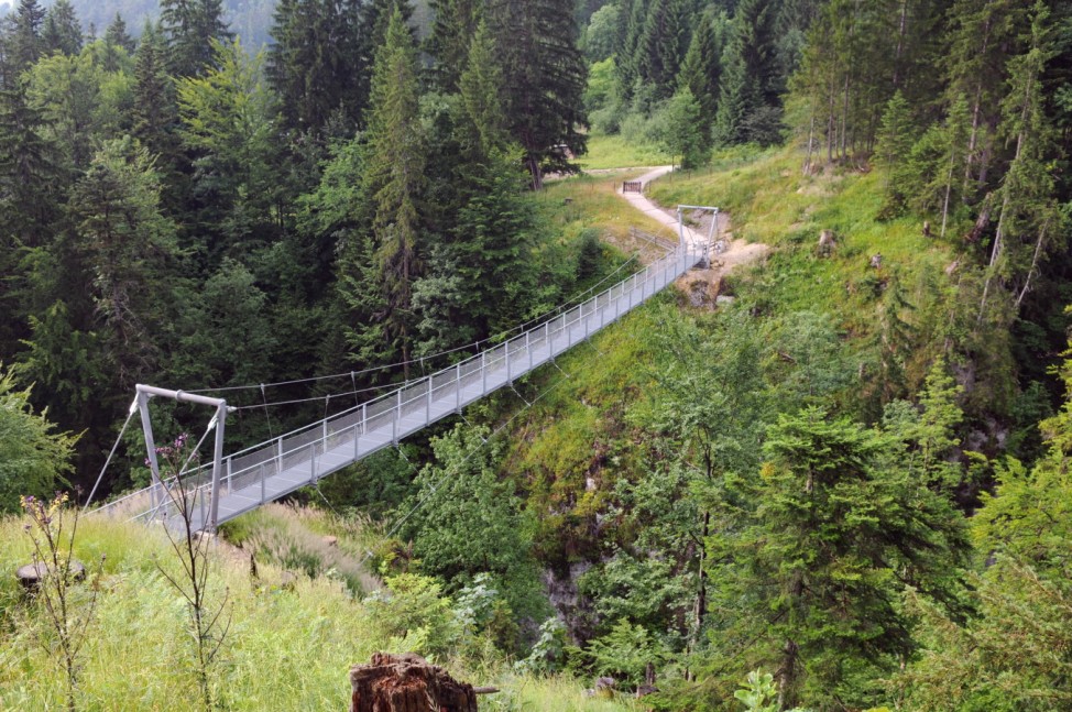 Hängebrücke Hacker-Pschorr-Brücke Garmisch-Partenkirchen Deutschland Alpen