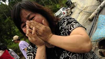 Taiwan und der Taifun: Frau in einem Dorf in Südtaiwan: Trauer und Hoffnungslosigkeit
