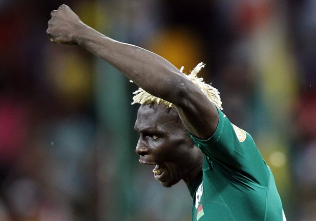 Burkina Faso's Bance celebrates scoring a penalty during their AFCON 2013 semi-final soccer match against Ghana in Nelspruit