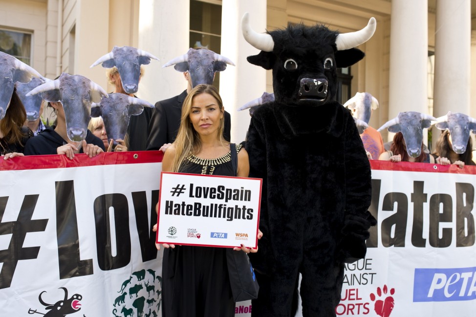 Elen Rivas Presents Bullfighting Petition At The Spanish Embassy