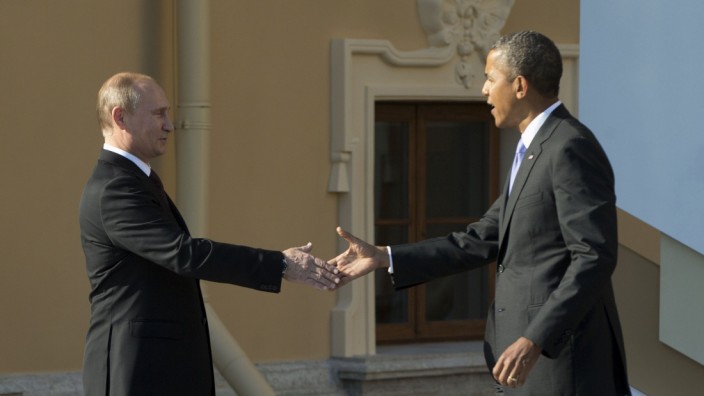 Putin empfängt Obama zum G-20-Gipfel in St. Petersburg.