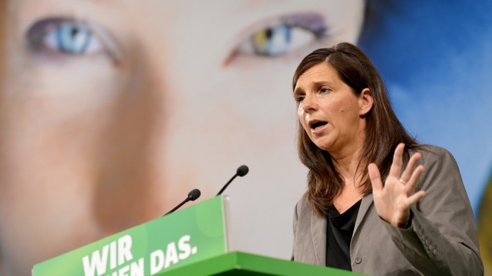 Katrin Göring-Eckardt spricht auf dem Länderrat der Grünen in Bamberg.