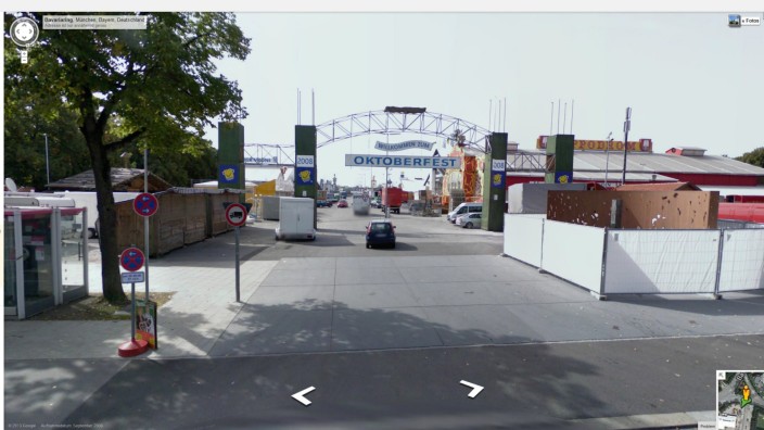 Google Street View: Vorfreude auf die Wiesn, das ganze Jahr über - dank Google Street View.