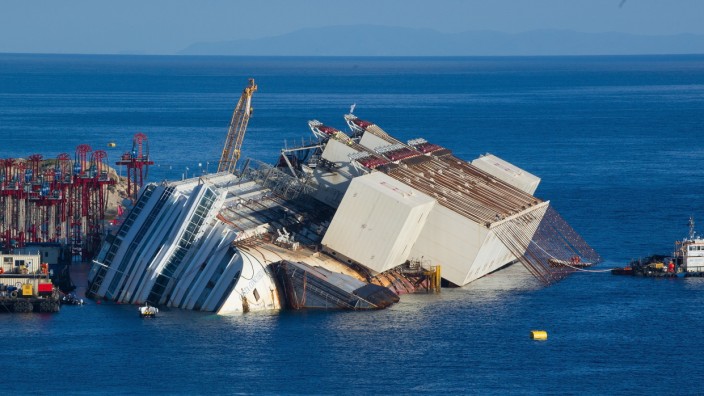 Preparations Are Made To Raise The Sunken Cruise Ship The Costa Concordia