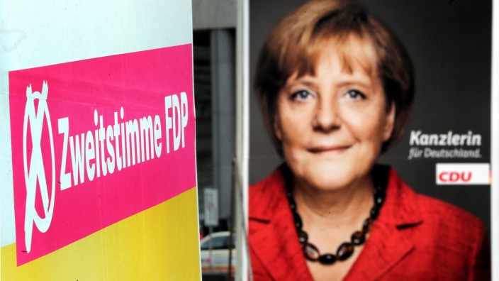 Plakataktion Zweitstimme für die FDP