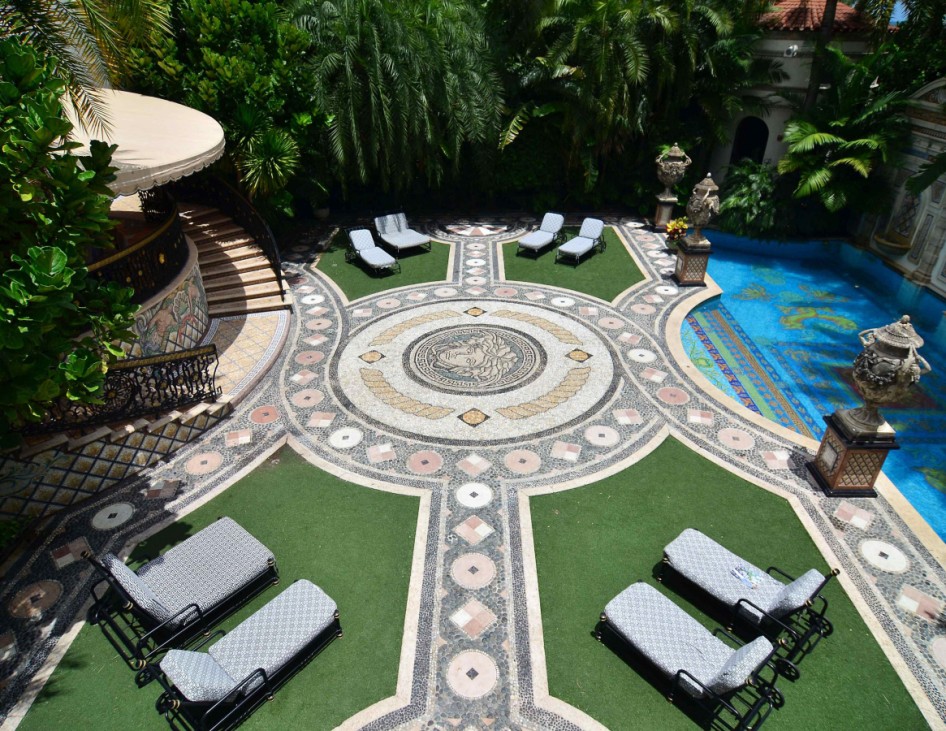 The pool area at the South Beach mansion formerly owned by fashion designer Gianni Versace in Miami Beach