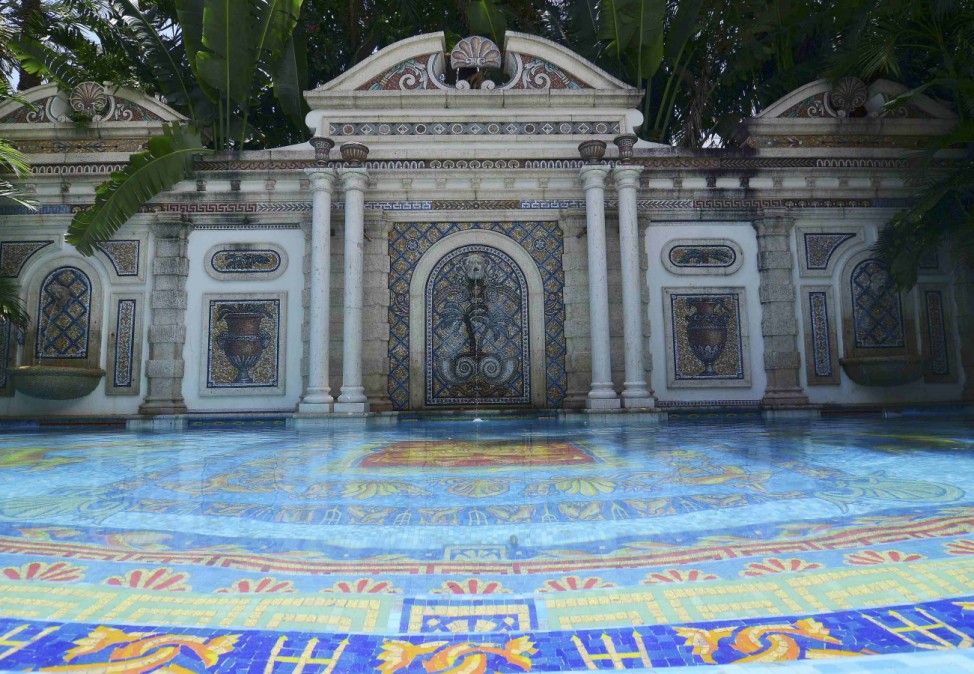 The 54-foot mosaic pool lined with 24-karat gold, of the South Beach mansion formerly owned by fashion designer Gianni Versace in Miami Beach in this file photo